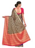 Blue and Pink color Kanjivaram Silk Designer Saree with Woven - 1
