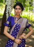 Blue color Banarasi Designer Saree with Woven - 1