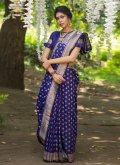 Blue color Banarasi Designer Saree with Woven - 3