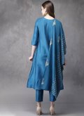 Blue color Cotton  Trendy Salwar Kameez with Embroidered - 2