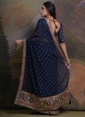 Blue color Georgette Contemporary Saree with Cord - 3
