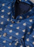 Blue color Jacquard Silk Indo Western with Embroidered - 5