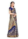 Blue color Woven Kanjivaram Silk Classic Designer Saree - 2