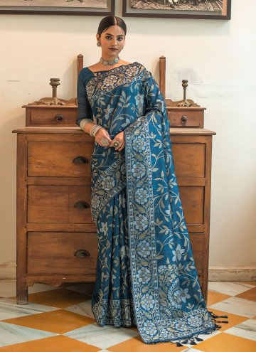 Blue color Woven Patola Silk Traditional Saree