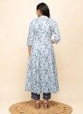 Blue Cotton  Designer Salwar Suit - 2