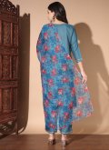 Blue Cotton  Embroidered Trendy Salwar Suit - 2