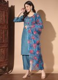 Blue Cotton  Embroidered Trendy Salwar Suit - 3
