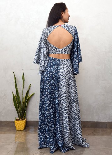 Blue Designer Kurti in Cotton  with Printed