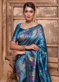 Blue Designer Saree in Banarasi with Woven - 1