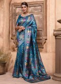 Blue Designer Saree in Banarasi with Woven - 2