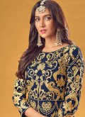 Blue Georgette Embroidered Salwar Suit for Ceremonial - 1