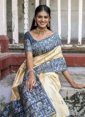 Blue Handloom Silk Woven Classic Designer Saree - 1