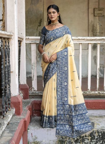 Blue Handloom Silk Woven Classic Designer Saree