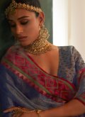 Blue Kanjivaram Silk Border Classic Designer Saree for Ceremonial - 1