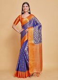 Blue Kanjivaram Silk Woven Classic Designer Saree - 1