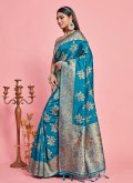 Blue Kanjivaram Silk Woven Designer Saree - 2