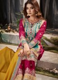 Blue Palazzo Suit in Chinon with Embroidered - 2