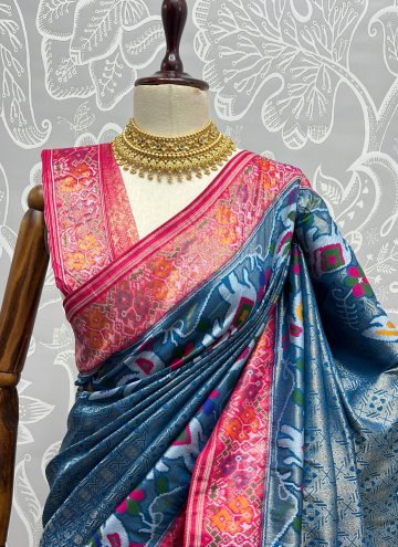 Blue Patola Silk Woven Classic Designer Saree for Party