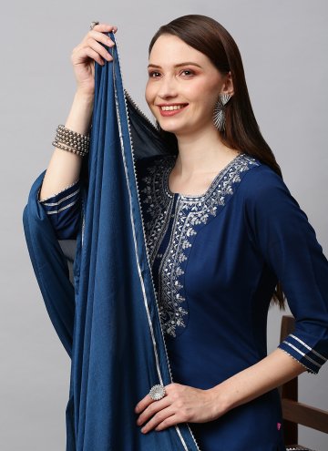 Blue Rayon Designer Salwar Suit