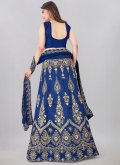 Blue Silk Blend Embroidered Designer Lehenga Choli - 1