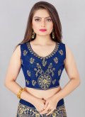 Blue Silk Blend Embroidered Designer Lehenga Choli - 3
