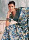 Blue Silk Gota Work Trendy Saree for Ceremonial - 1
