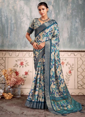 Blue Silk Gota Work Trendy Saree for Ceremonial