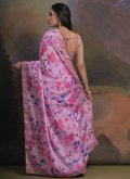 Border Chinon Pink Classic Designer Saree - 2