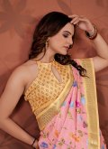 Border Cotton  Pink Classic Designer Saree - 1