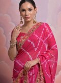 Border Georgette Pink Trendy Saree - 2