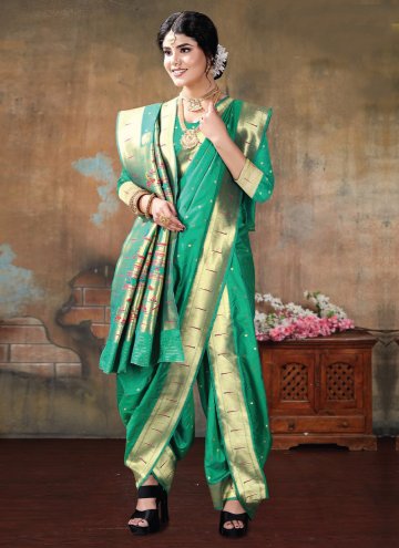 Border Silk Green Classic Designer Saree