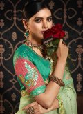 Border Silk Green Designer Saree - 1