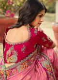 Border Silk Pink Classic Designer Saree - 2