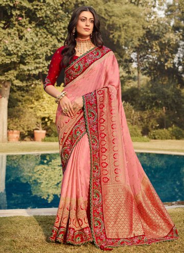 Border Silk Pink Trendy Saree