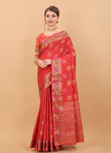 Border Silk Red Classic Designer Saree