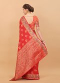 Border Silk Red Classic Designer Saree - 3