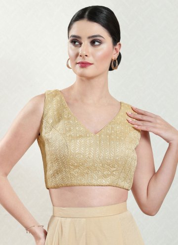 Brocade  in Gold Enhanced with Embroidered
