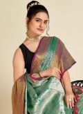 Broches Silk Green Designer Saree - 1
