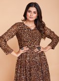 Brown Casual Kurti in Faux Georgette with Printed - 1