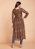 Brown Casual Kurti in Faux Georgette with Printed - 2