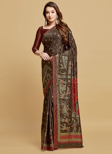 Brown Classic Designer Saree in Silk with Jacquard Work