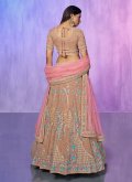Brown color Georgette Designer Lehenga Choli with Embroidered - 1