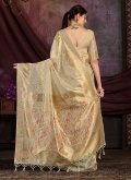 Brown color Kanjivaram Silk Designer Saree with Woven - 1
