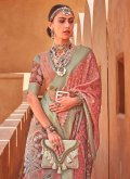 Brown Cotton Silk Border Designer Saree for Ceremonial - 1