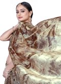 Brown Designer Saree in Cotton  with Border - 2