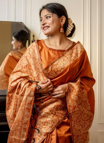 Brown Handloom Cotton Border Classic Designer Saree for Casual