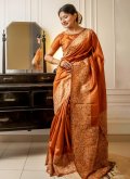 Brown Handloom Cotton Border Classic Designer Saree for Casual - 2