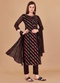Brown Jacquard Lace Salwar Suit for Casual - 2