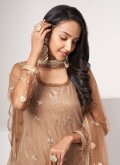 Brown Net Embroidered Salwar Suit - 3