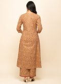 Brown Salwar Suit in Cotton  with Printed - 1